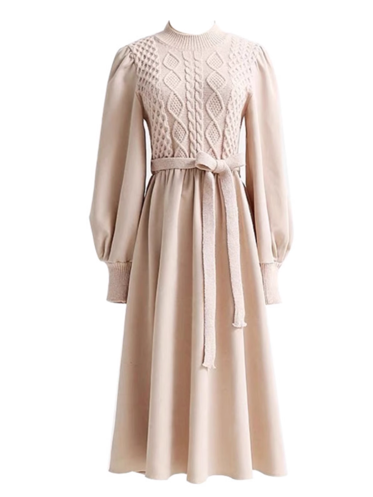 - Knitted patchwork corduroy dress thickened winter skirt GEU969