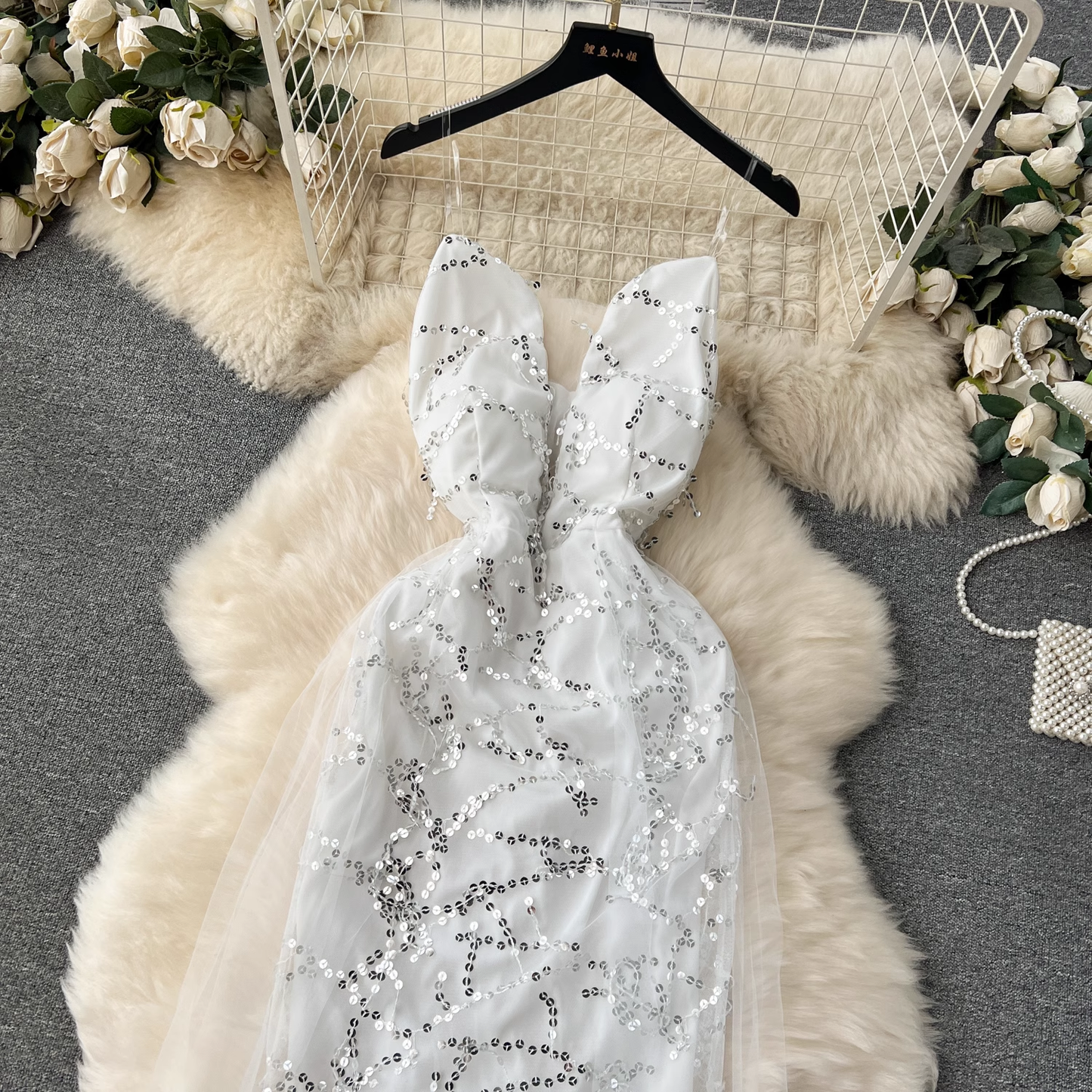 - White long summer dress GEU1245