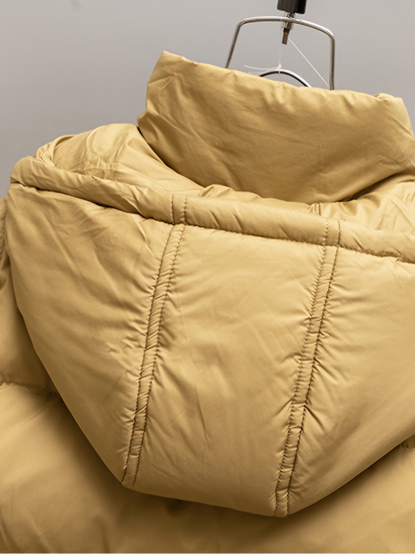 Cozy Winter Hooded Jacket for Boys - Soft Cotton-Padded, Solid Color, Stand Collar, Warm Zip-Up Coat, Perfect for Outdoor Play, Ideal Gift for Kids