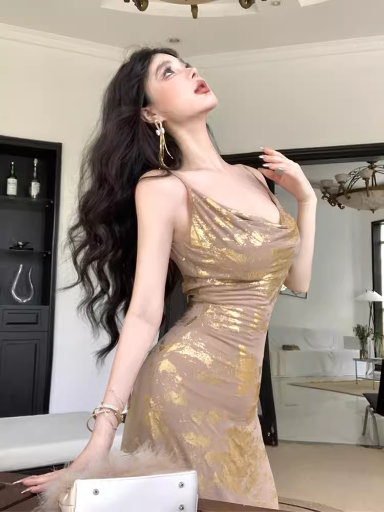 - Sexy Backless Long Dress GEU1493