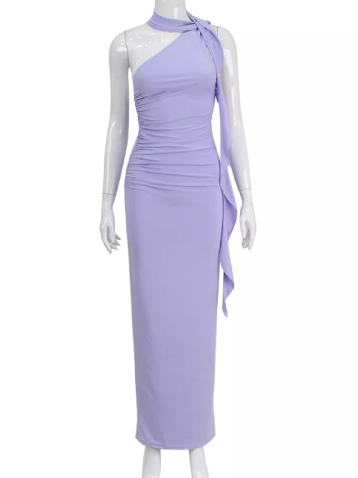 - Purple One Sleeve Dress GEU1382