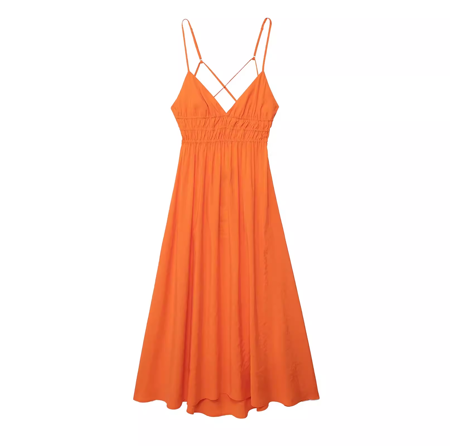 - Orange Backless Summer Dress GEU1359