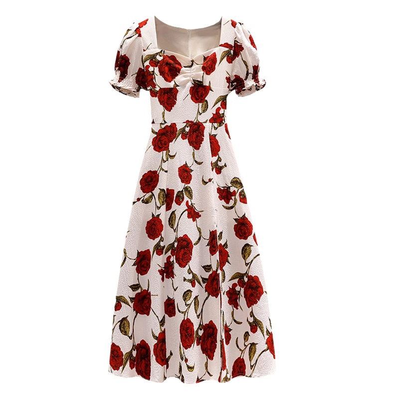 - women's summer chiffon slit floral dress GEU1109
