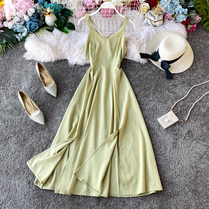 - Sexy A-line Backless Beach Dress GEU591