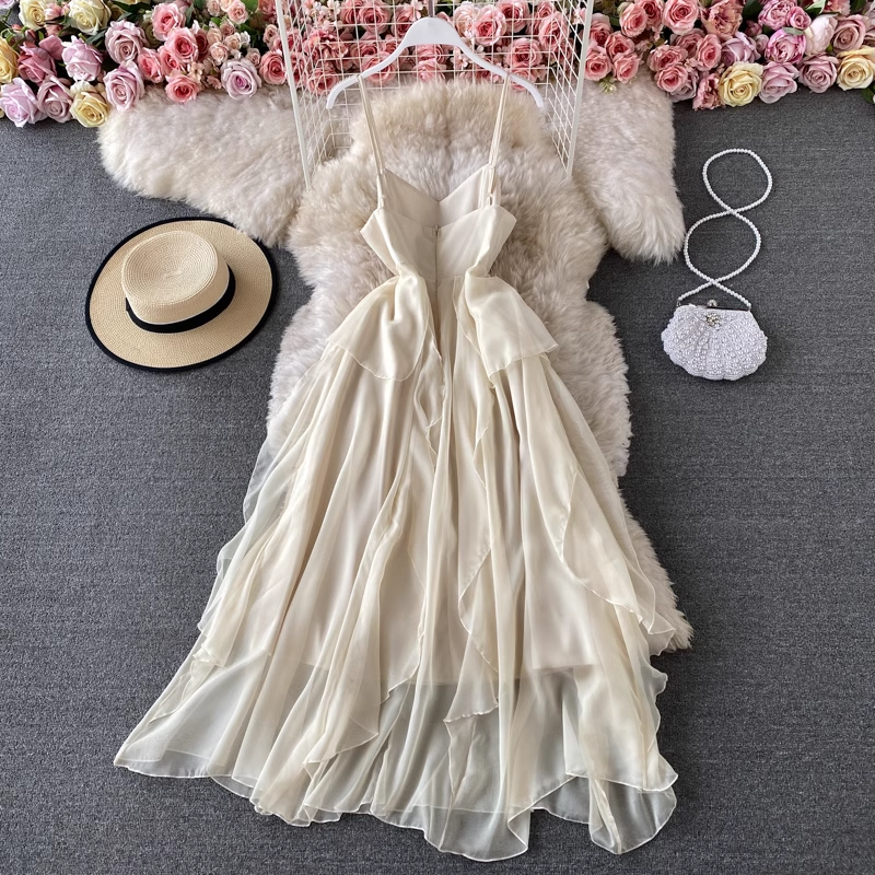 - chic A-line chiffon beach dress GEU594