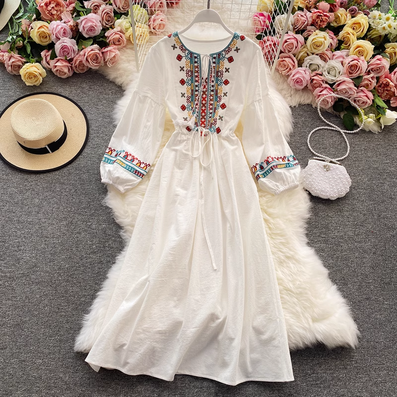 - women's beach vacation dress bohemian beach dress GEU597