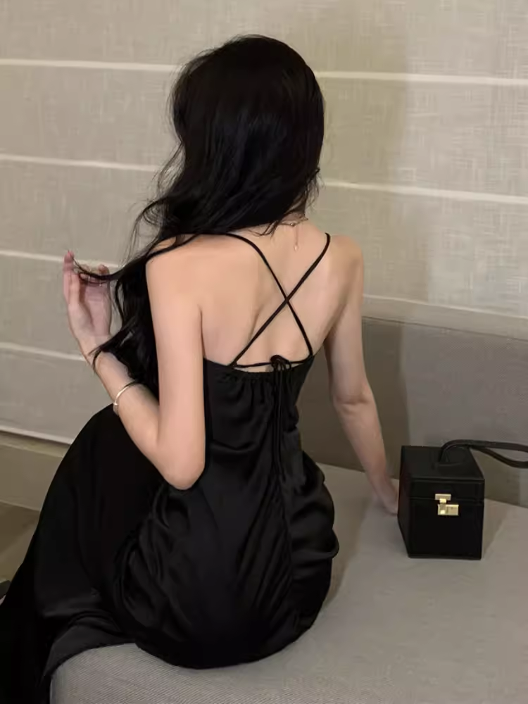 - Sexy Black Sleeveless Dress GEU1490