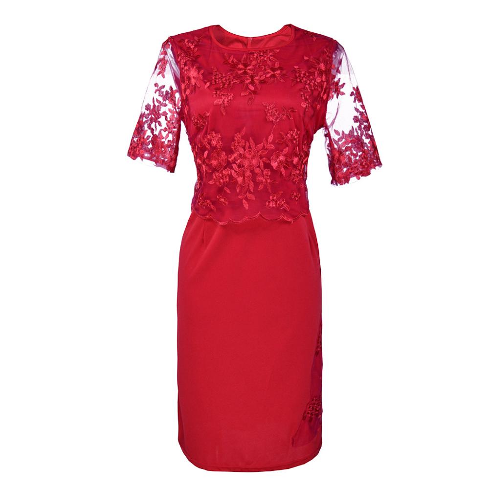 vmtvr Elegant Lace Plus Size Evening Dress Scoop Neck Half Sleeve Wedding Guest Party Gowns Short Mother Of The Bride Dresses