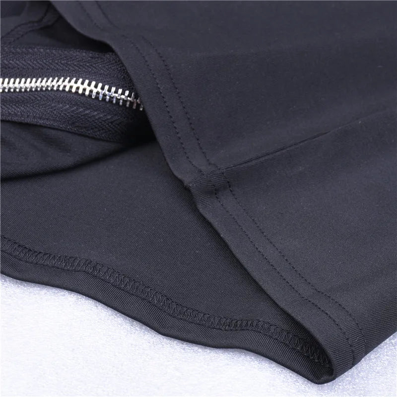 - backless bodycon front zipper mini dress 2018 summer autumn women sexy sleeveless balck solid party zip dresses
