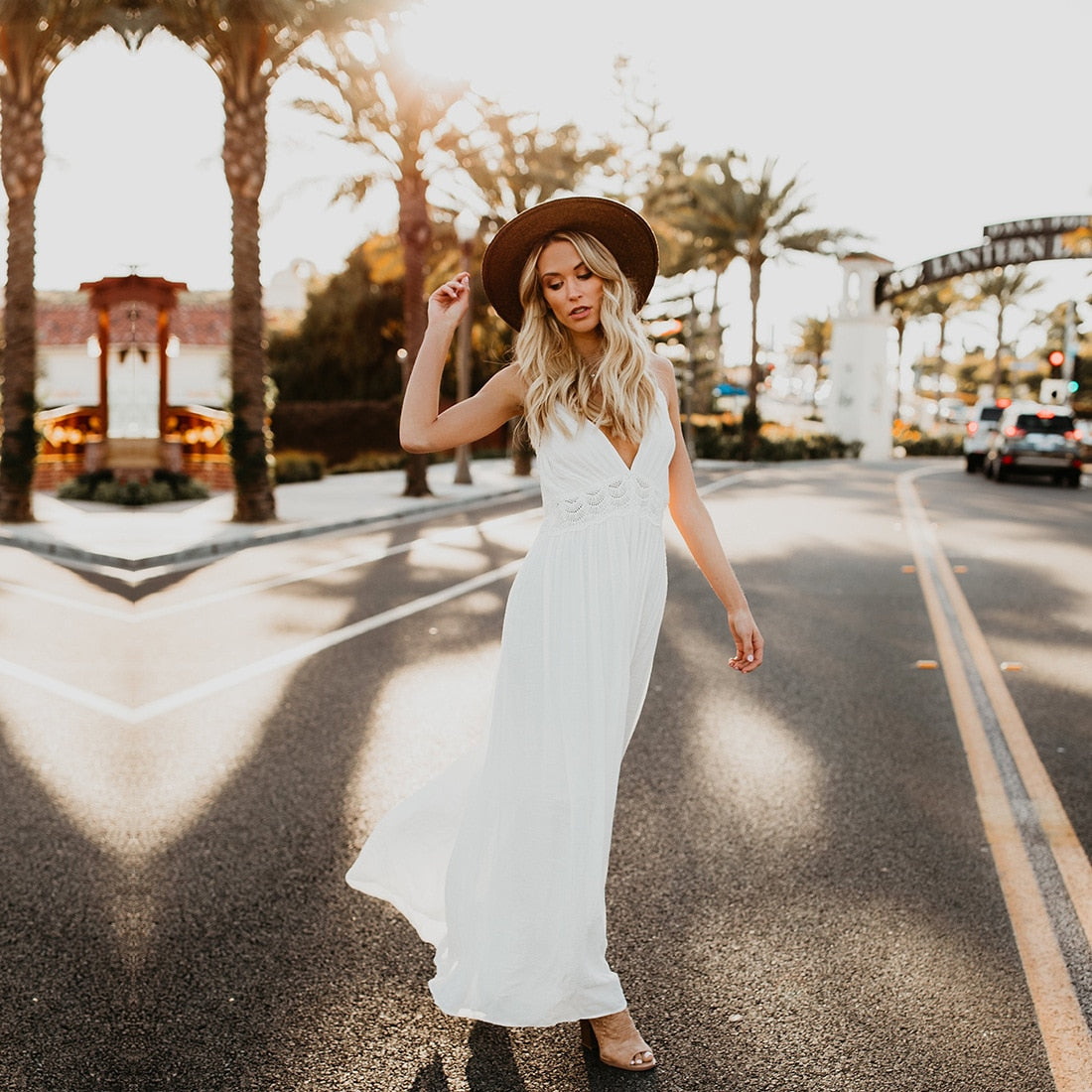 vmtvr - Summer Women's Lace Dress Strapless Patchwork Rayon Long Dress Tie Up Backless Boho Dress V-neck Maxi Robes Party Dresses