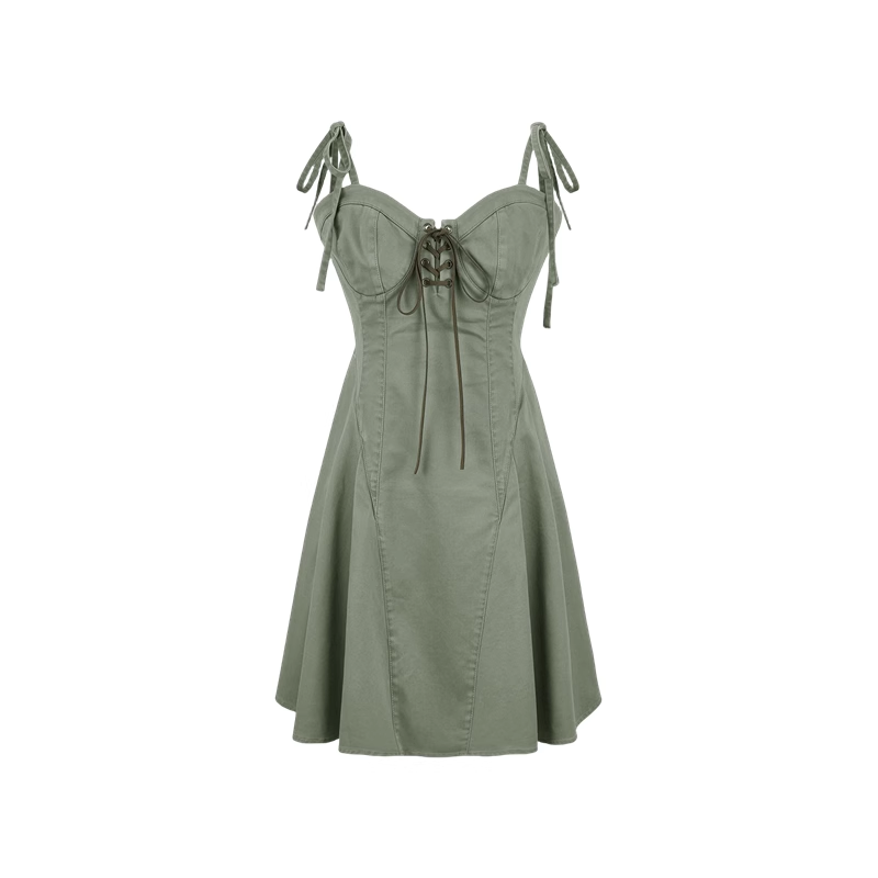 - V-neck suspender dress GEU1276