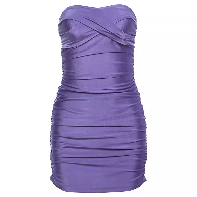 - Purple Strapless Homecoming Dress GEU1333