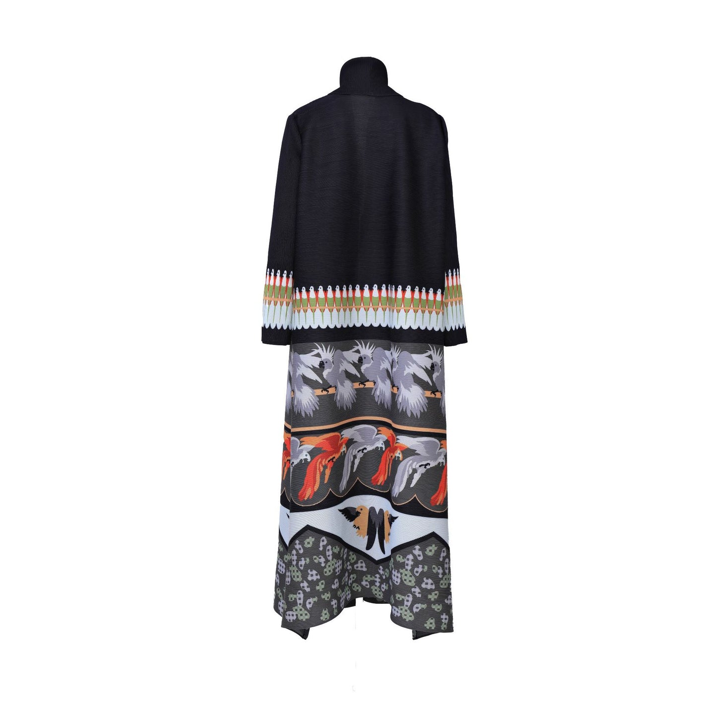 2025 Dubai robe Muslim clothing women's Middle East high-end printing loose large size lace-up trench coat pleated jacket autumn