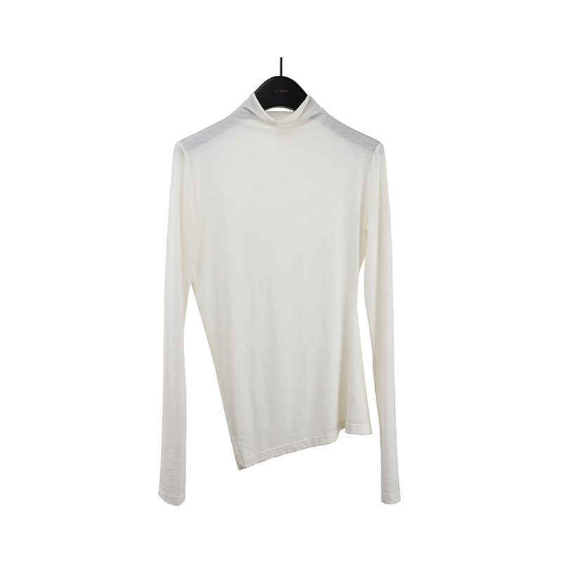 2025 wool Tencel semi-turtleneck long-sleeved T-shirt 2025 early spring skin-friendly bottoming knitted sweater women's A9093