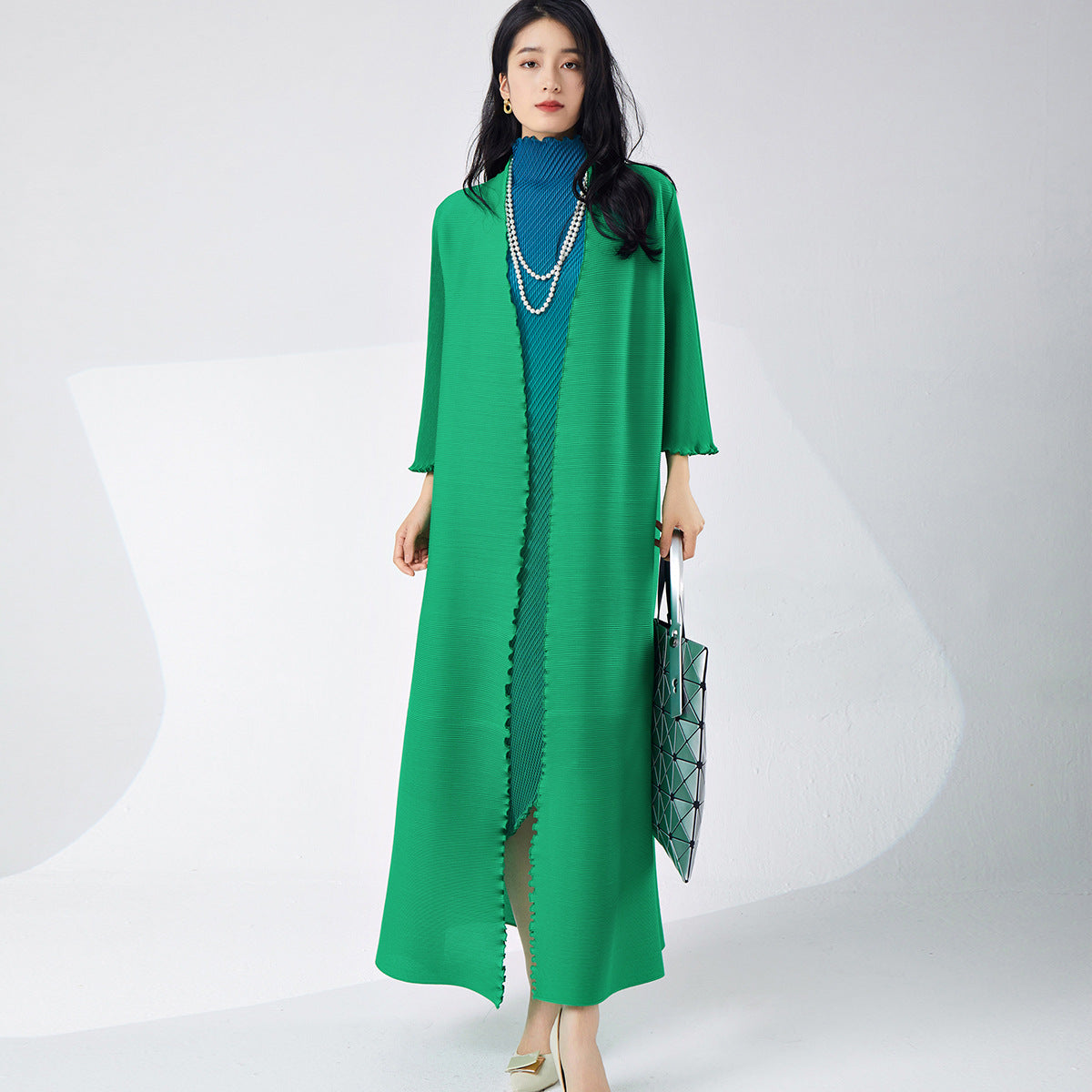 2025 Hot trade long trench coat women's high-end trench coat splicing loose Muslim robe temperament Mizhai cardigan coat autumn