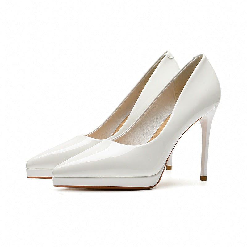 2025 1088A custom model catwalk high heels women's pointed waterproof table 10.5CM thin heel shallow mouth temperament women's single shoes