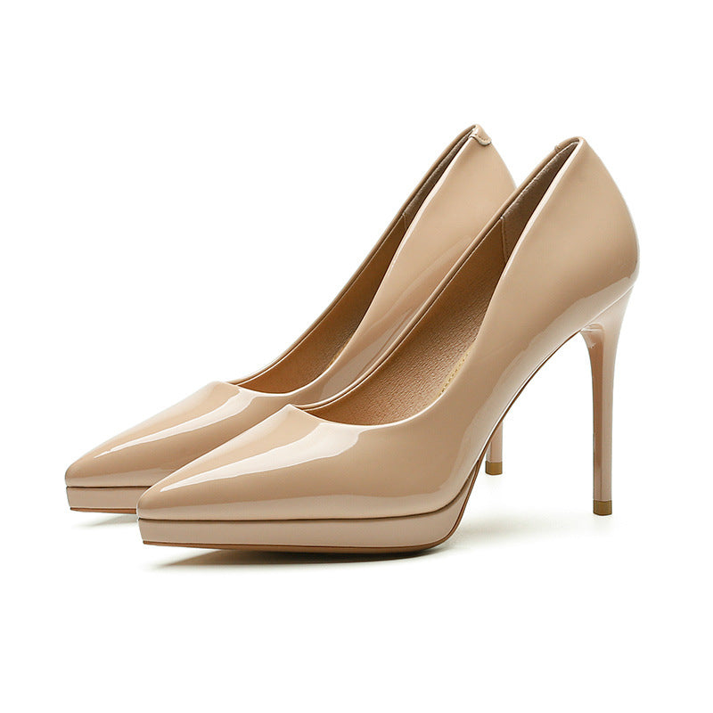 2025 1088A custom model catwalk high heels women's pointed waterproof table 10.5CM thin heel shallow mouth temperament women's single shoes