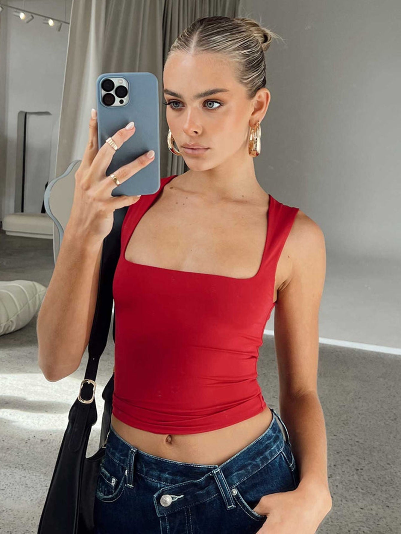 vmtvr going out outfits Y2k Women's Clothing 2024 Summer Sexy Hot Girl Square Collar Slim Sleeveless Vest