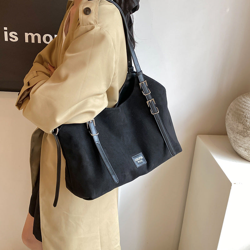 popular autumn hot-selling large-capacity retro tote bag new versatile matte bag women's commuting shoulder bag