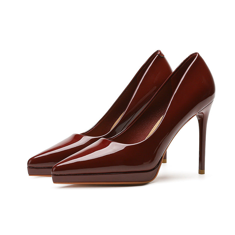 2025 1088A custom model catwalk high heels women's pointed waterproof table 10.5CM thin heel shallow mouth temperament women's single shoes