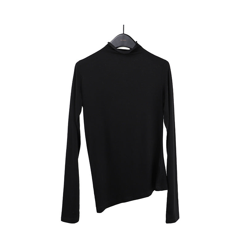 2025 wool Tencel semi-turtleneck long-sleeved T-shirt 2025 early spring skin-friendly bottoming knitted sweater women's A9093
