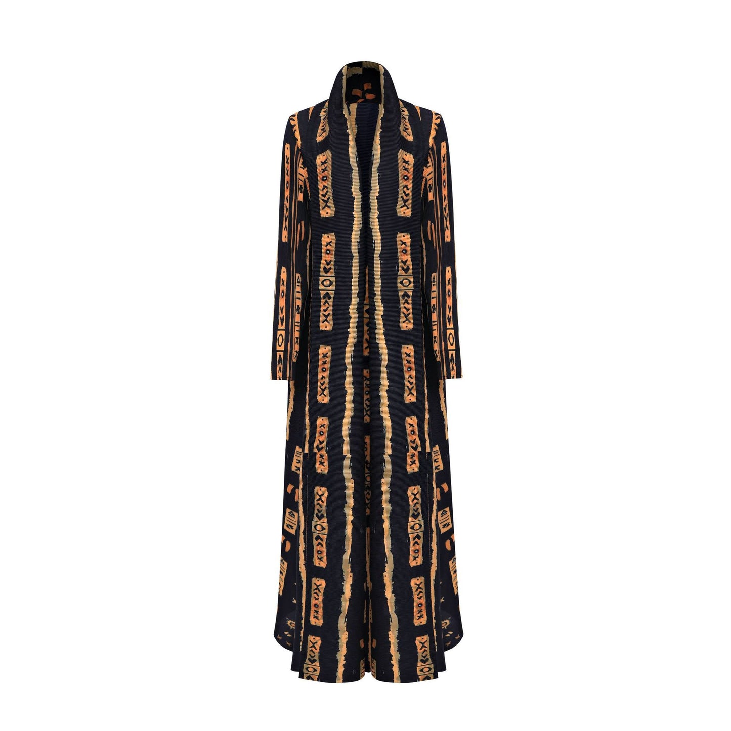 2025 Dubai robe women's new high-end large-size loose-print long-sleeved cardigan trench coat tide