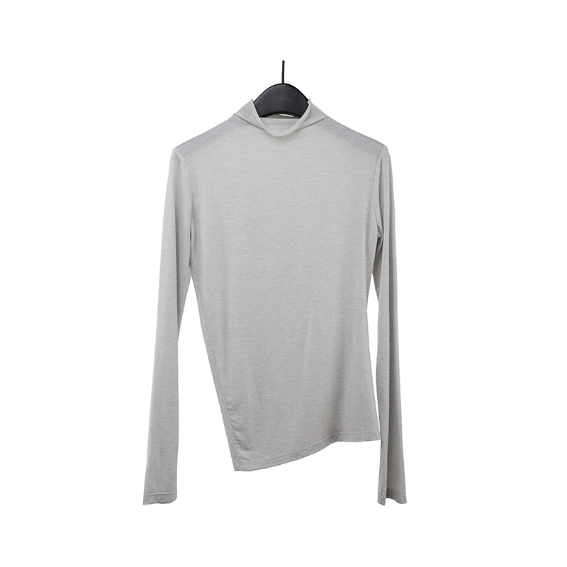 2025 wool Tencel semi-turtleneck long-sleeved T-shirt 2025 early spring skin-friendly bottoming knitted sweater women's A9093