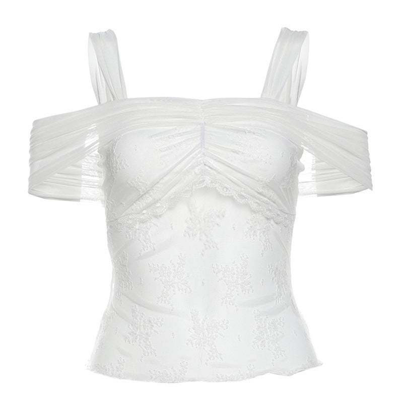 vmtvr mcbling dress to impress Summer New Hot Sexy Mesh Sling off-Neck Hollow Top for Women
