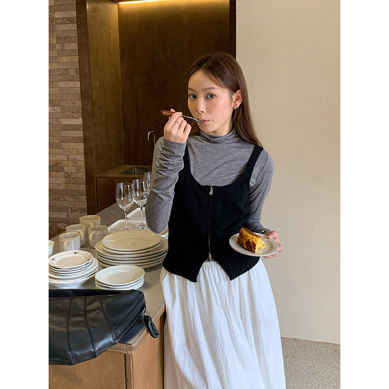 2025 wool Tencel semi-turtleneck long-sleeved T-shirt 2025 early spring skin-friendly bottoming knitted sweater women's A9093