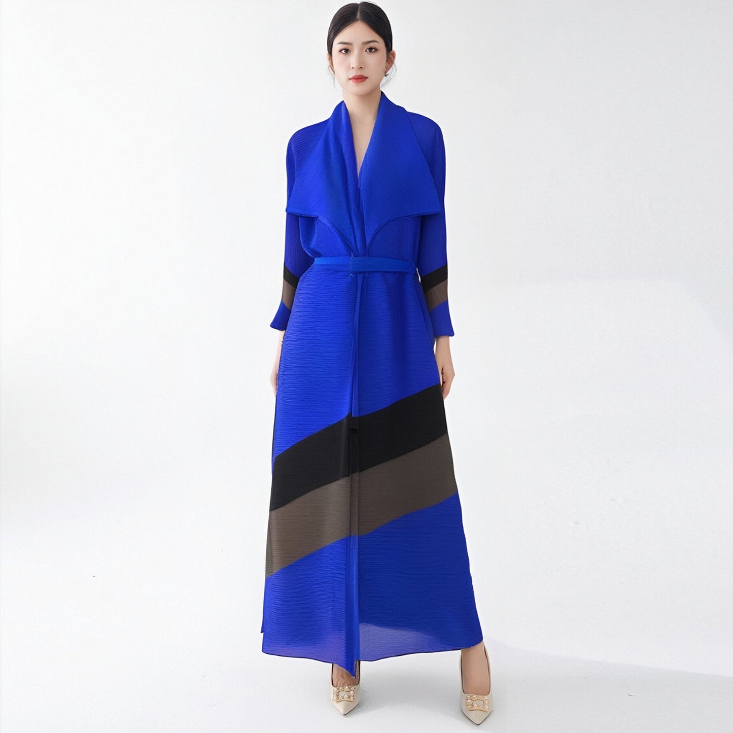 2025 trench coat women's high-end spring and autumn new loose large size lace-up Muslim robe hot sale coat tide