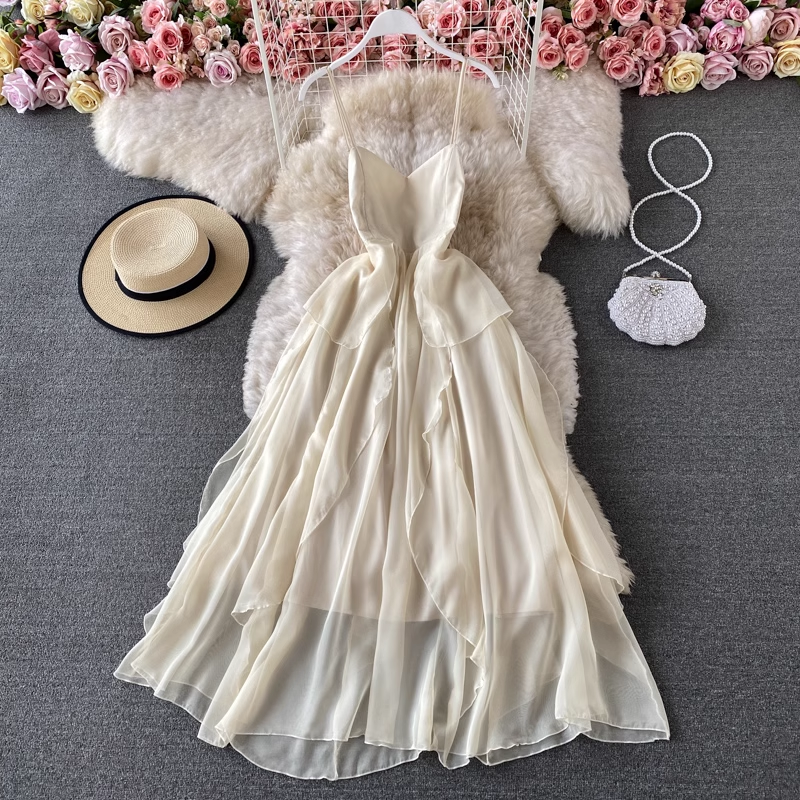 - chic A-line chiffon beach dress GEU594