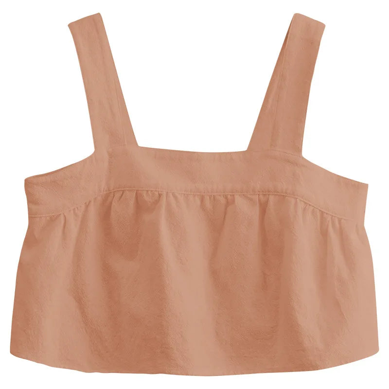 vmtvr Summer Cotton Linen Tops Square Collar Sleeveless Casual Vintage Sexy Streetwear Holiday Beach For Women Camisole Tank Top