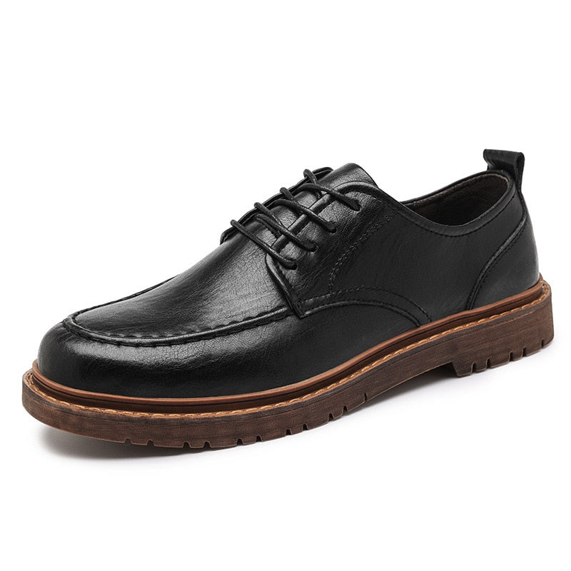 jiaabc New Men Handmade Loafers Shoes Brogue Casual Shoes Men Genuine Leather Shoes Cargo Work Boots Business Casual Sneakers