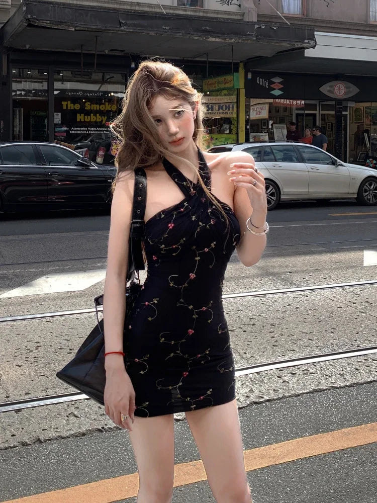 vmtvr Summer Women 2000s Y2k Clothing Casual Bodycon Sexy Dress Vintage Elegant Mini Dress Even Party Korean Fashion Chic Sleeveless