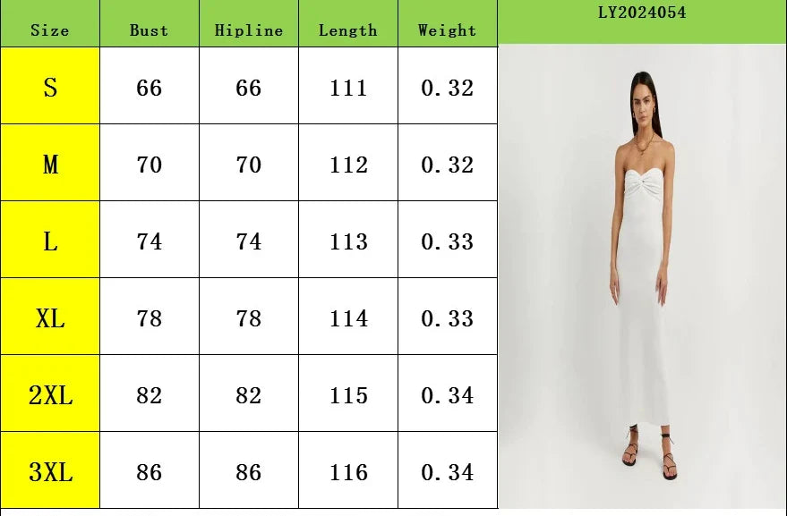 vmtvr 2024 Strapless Knit Maxi Dresses Evening Backless Dress For Women Summer Beach Party Bodycon Dress Off Shoulder Twist Knitting