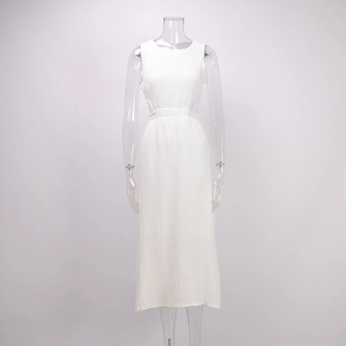 vmtvr Original Double Layered Zou Cloth Dress 2024 Spring And Summer Women's Fashion Casual Back Single Breasted Open Waist Vest Dress