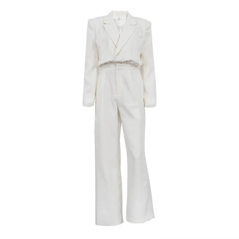 vmtvr Casual French Straight Pants Suit Spring and Summer Women's Workplace Long Sleeved Jacket Pleated Loose Wide Leg Pants 2Pcs Set