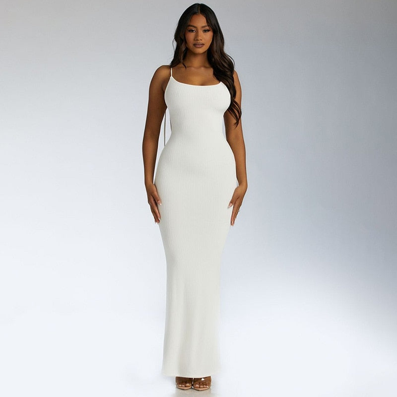 vmtvr - Backless Bodycon Lace Up Maxi Dress Women Sexy Elegant Nightclub Party Halter Slip Clothes Evening Long Dresses
