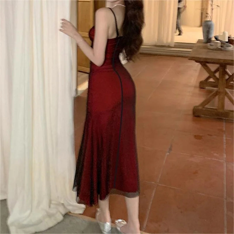 vmtvr Summer Sexy Dress Women Streetwear Sleeveless Backless Solid Spaghetti Strap Casual Elegant Party Dresses
