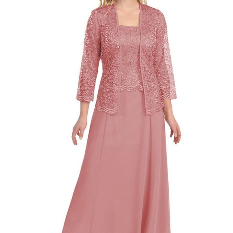 Summer Party Dresses for Women Elegant Evening Lace Chiffon Vestidos De Fiesta Female Clothing Dresses Wedding 2pieces Robe