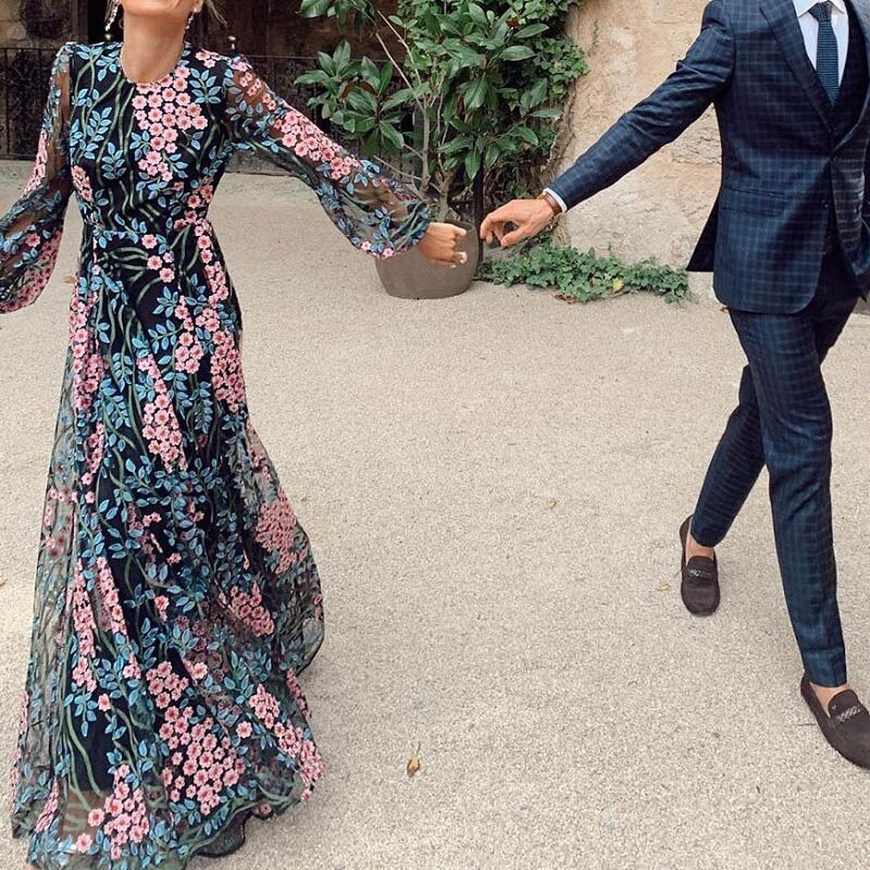 vmtvr - Elegant Maxi Dress Spring Summer Women's Clothes Sexy Backless Slim Print Dress Outfits For Women Vestidos