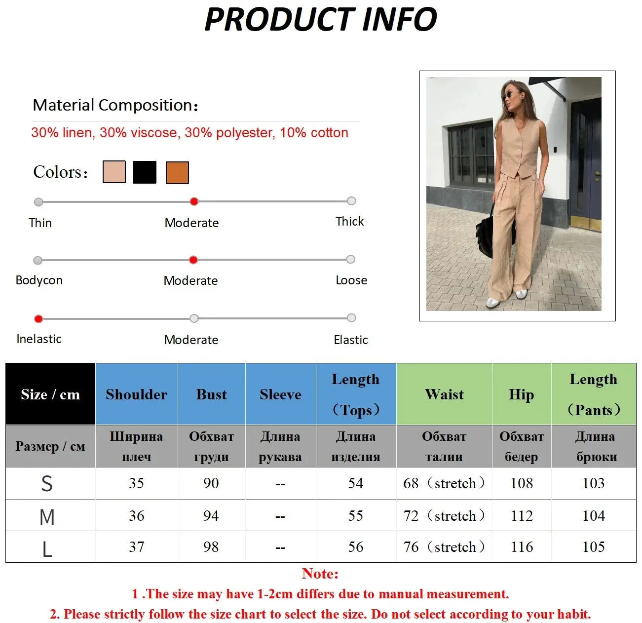 vmtvr Womem Linen Cotton Chic Vest & Pants Suit Two-Piece Set Office Ladies Summer Chic 2 Piece Sets Womens Outfits