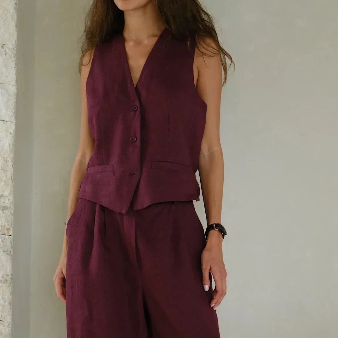 vmtvr Summer Basic V-neck Tanks Vest Women Linen Cotton Fashionable Sleeveless slim Vest Versatile Office Ladies Crop Tops