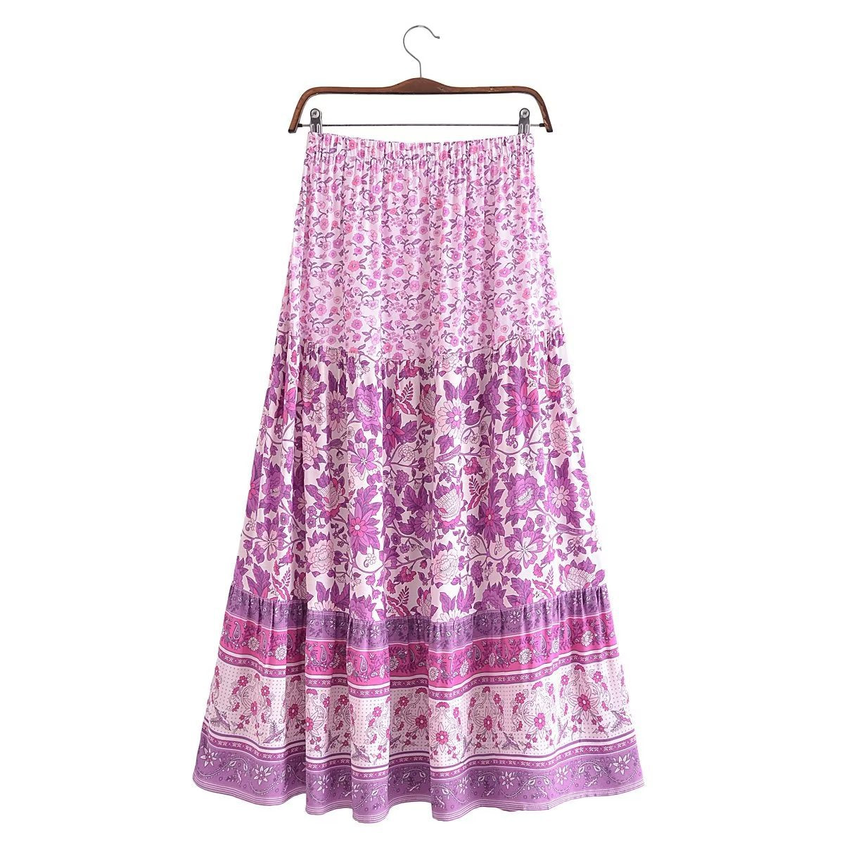vmtvr - Two Pieces Dress Sets Flower Shirt and Skirts Boho Matching Sets Fashion Mujer Maxi Dress Printing Ensemble Femme 2 Pièces