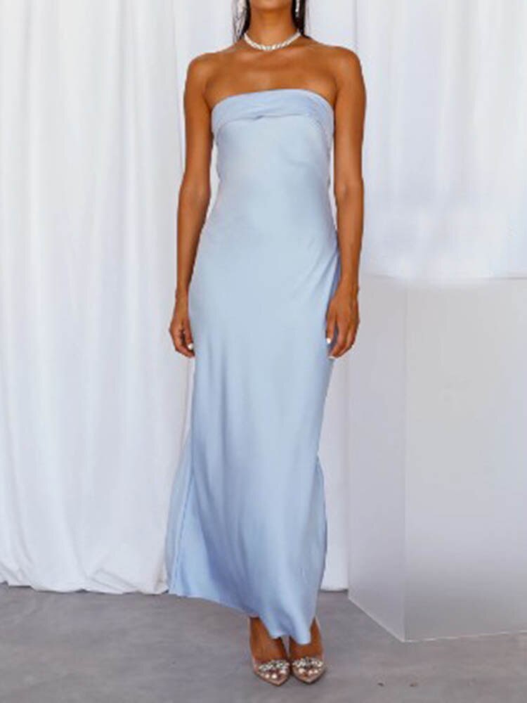 vmtvr Fashion Summer Women's Outfits Casual Backless Strapless Long Evening Dresses Elegant Female Wedding Party White Vestidos