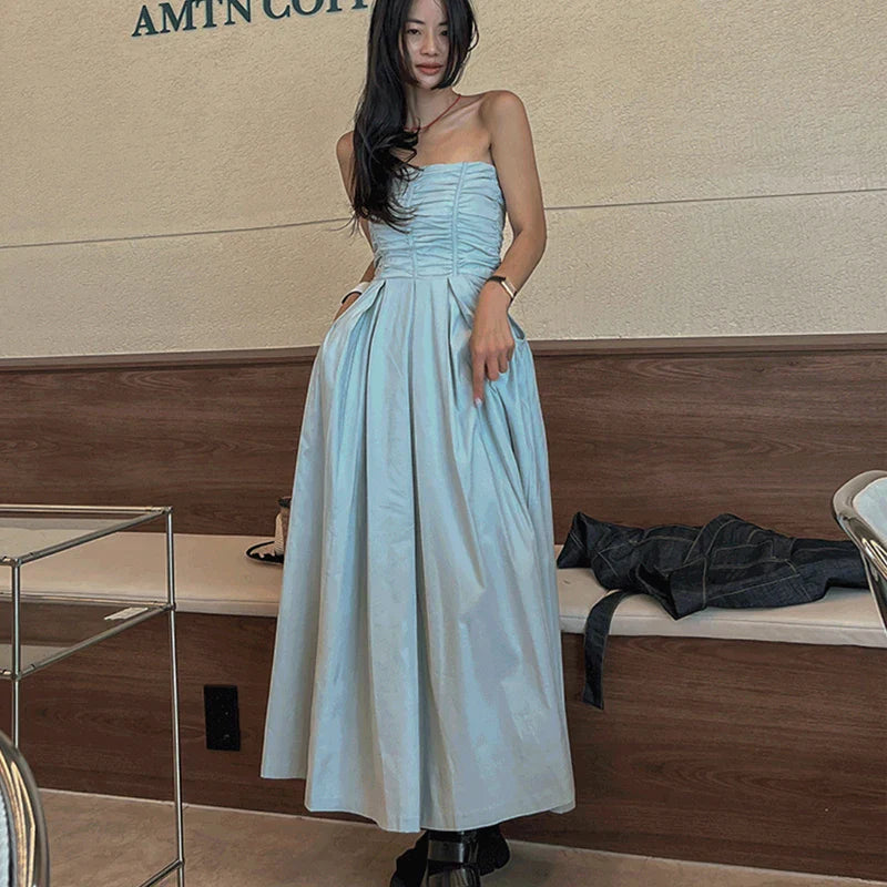 vmtvr - New Backless Long Dress Women Elegant Sleeveless Strapless Party Dress Summer Holiday Wear