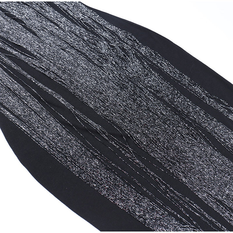 Sexy Sequins Tassel Halter Dress Women Fashion Sleeveless Backless Slim Dresses Lady Elegant Clubwear Party Evening Dress