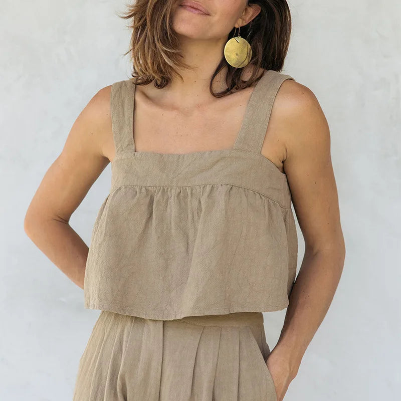 vmtvr Summer Cotton Linen Tops Square Collar Sleeveless Casual Vintage Sexy Streetwear Holiday Beach For Women Camisole Tank Top