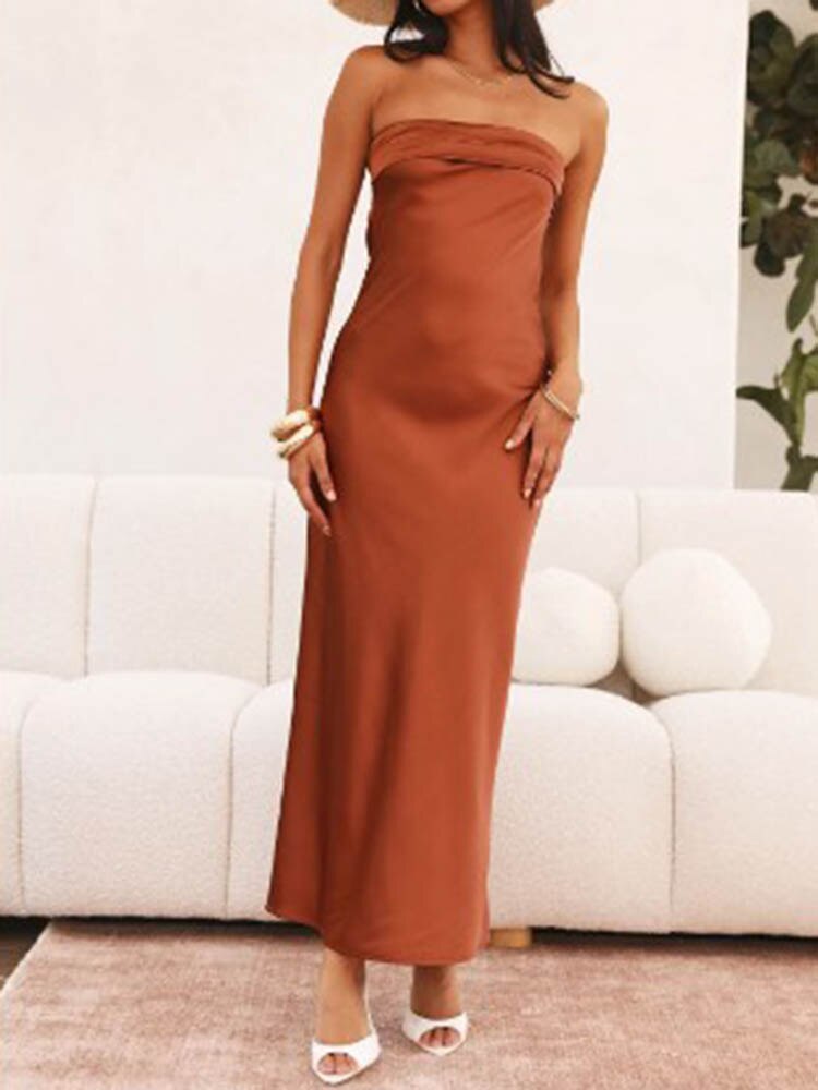 vmtvr Fashion Summer Women's Outfits Casual Backless Strapless Long Evening Dresses Elegant Female Wedding Party White Vestidos