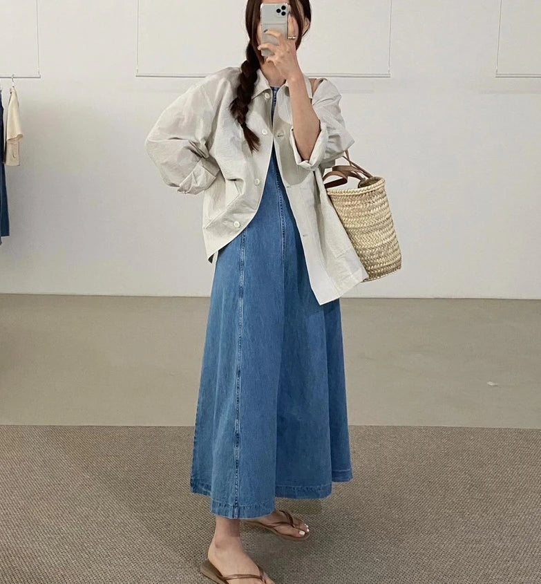 vmtvr Vintage Square Collar Denim Dress Casual Slim 2024 Summer Female Jeans Dress Zipper Sleeveless Women Jeans Dress Vestidos S916
